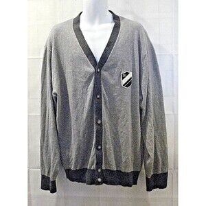 Sean John Mens Grandpa Cardigan Gray Sweater Button Front 100% Cotton Size 3XB